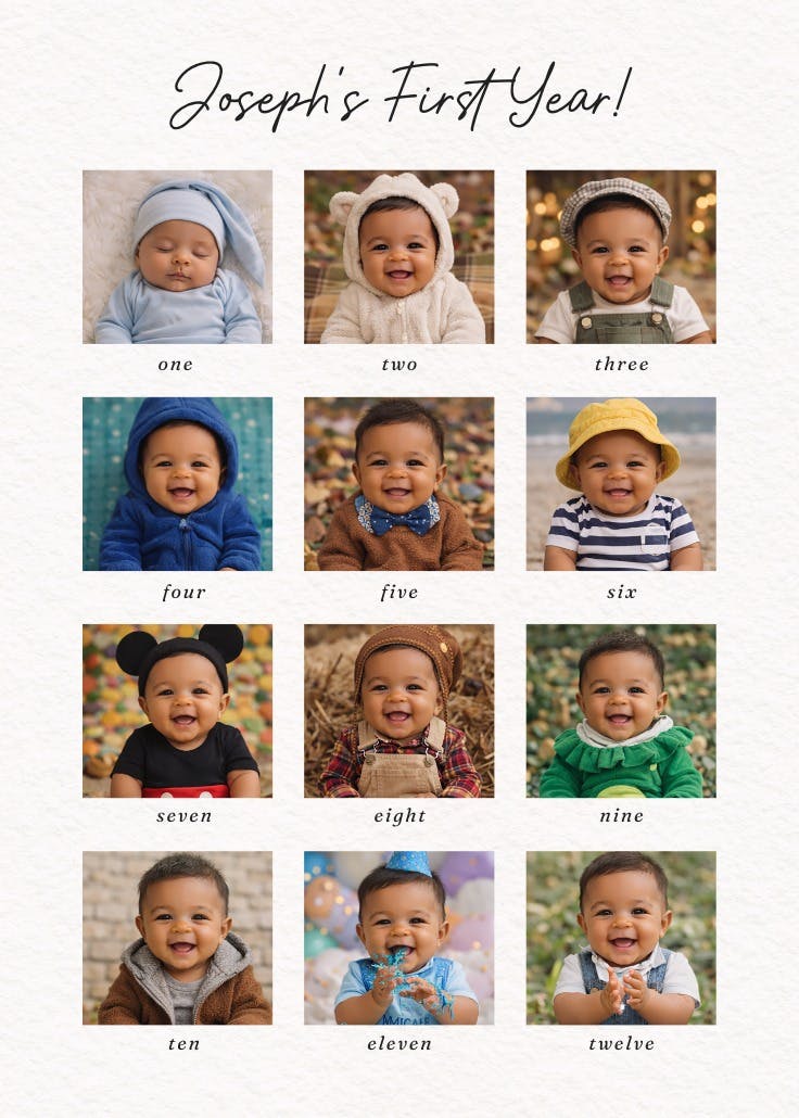 A year of cuteness - póster de cumpleaños