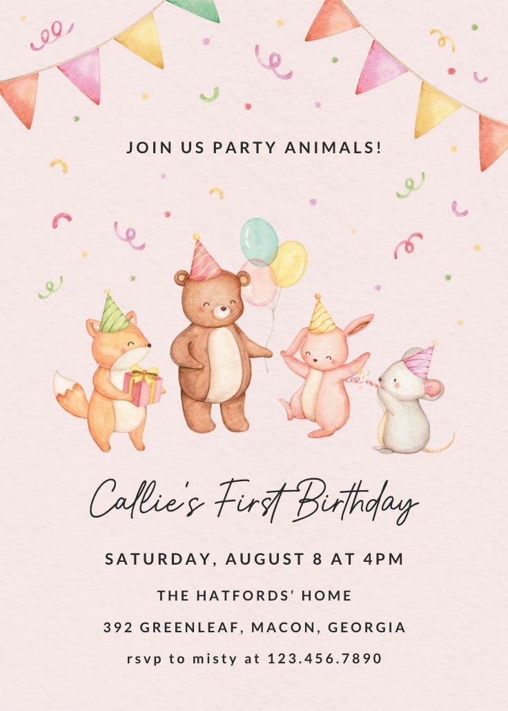 Animal dance - birthday poster