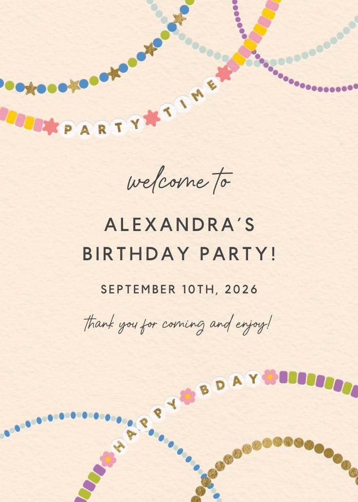 Beaded fun - birthday poster