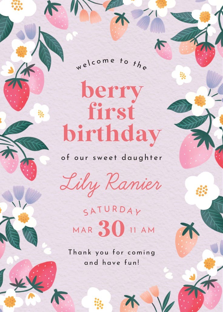 Berry sweet - birthday poster