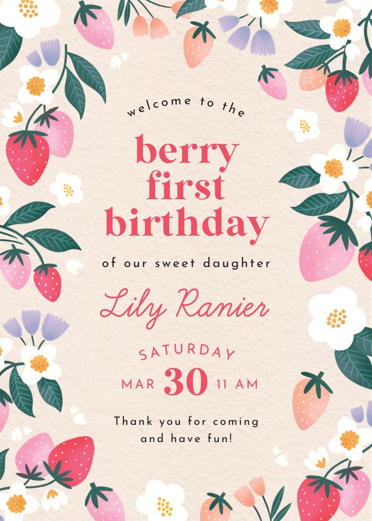 Berry sweet - birthday poster