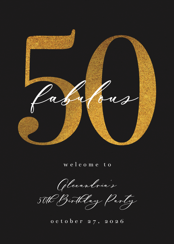 Bold numeral 50 - birthday poster