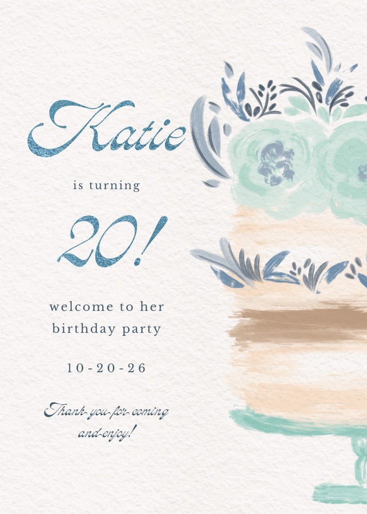 Brushwork cake - birthday poster