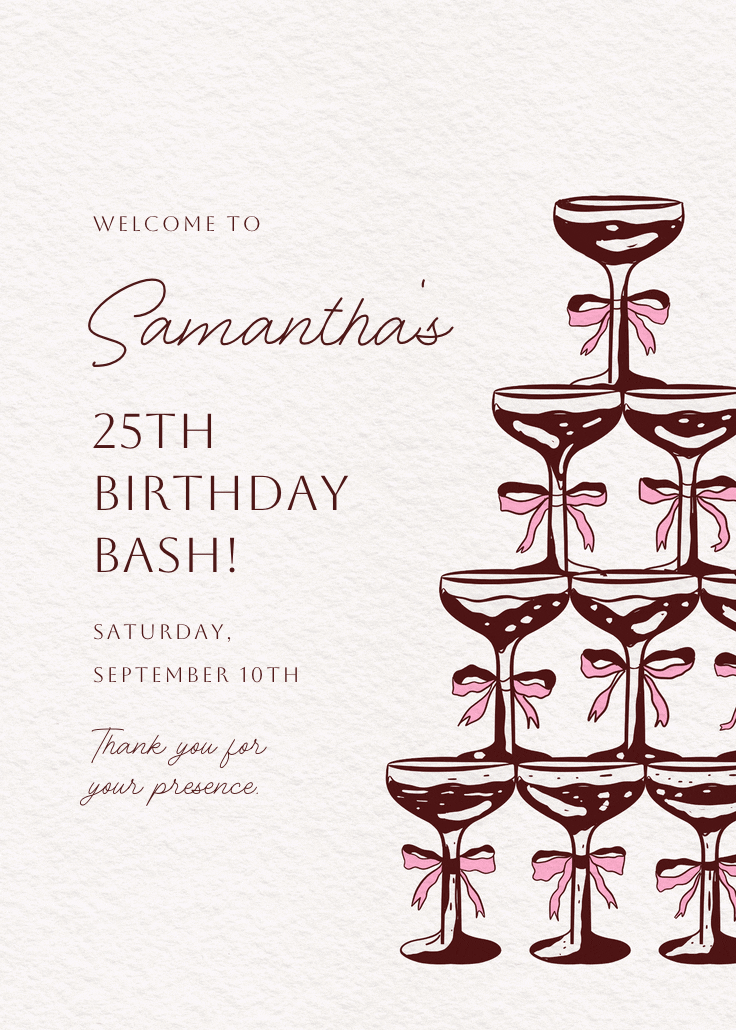 Champagne tower - birthday poster