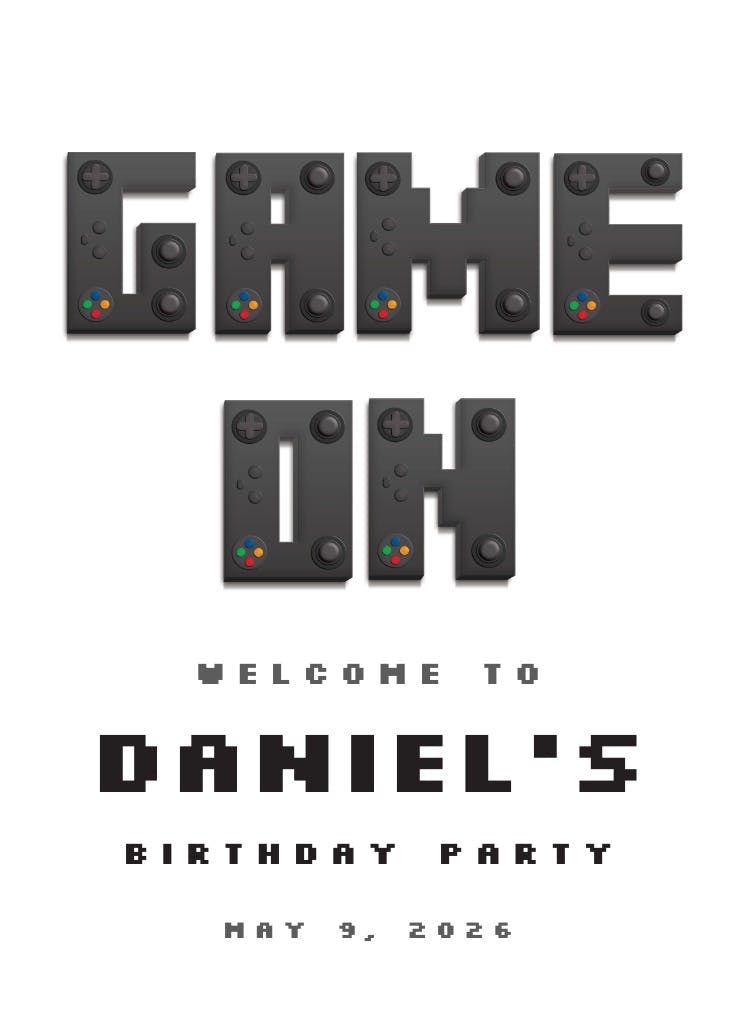 Cute gamers - birthday poster