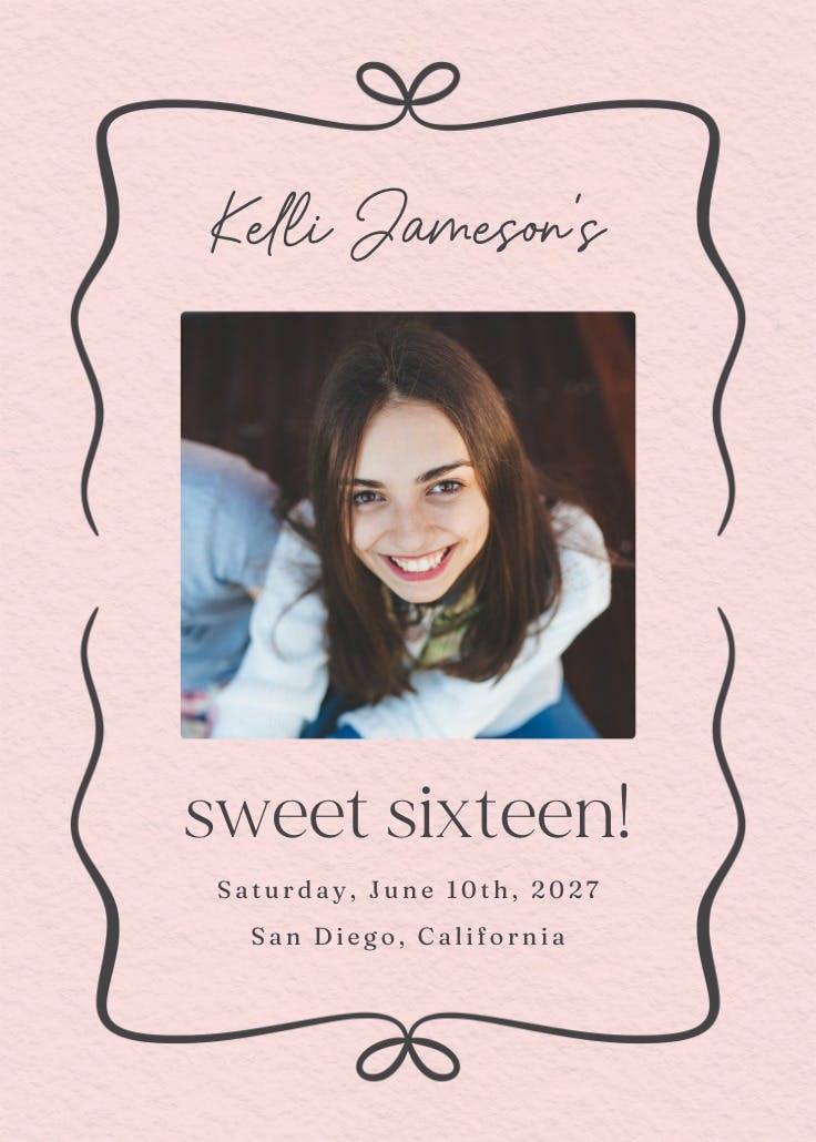 Dainty ribbon photo - birthday poster