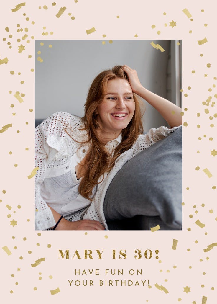 Golden confetti - birthday poster