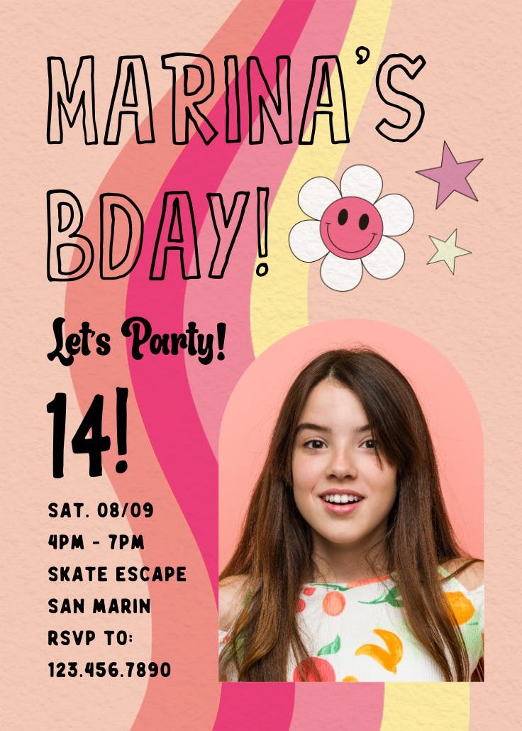 Groovy bday - birthday poster