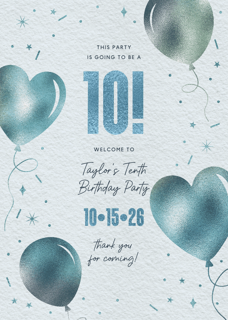 Iridescent balloons - birthday poster