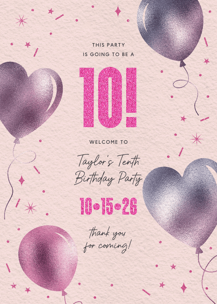 Iridescent balloons - birthday poster