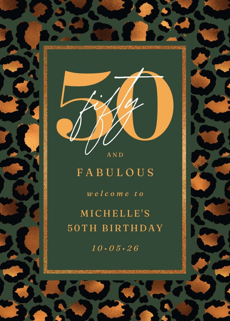 Leopard framed - birthday poster