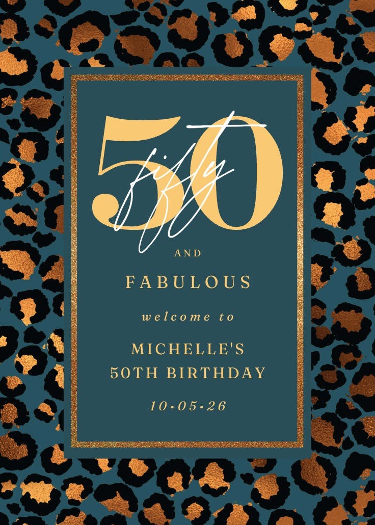 Leopard framed - birthday poster