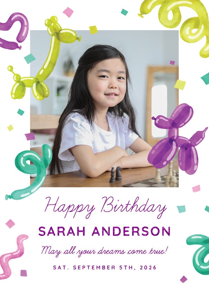 Party balloons - birthday poster