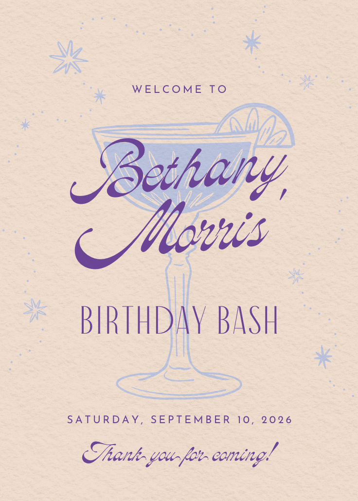 Retro drinks - birthday poster