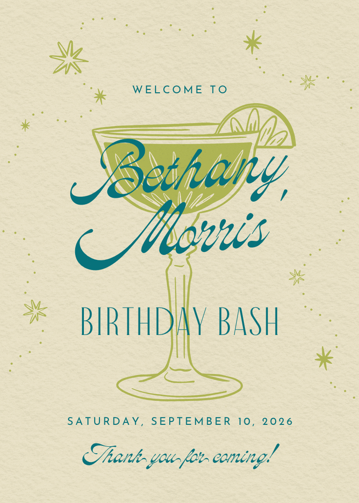 Retro drinks - birthday poster