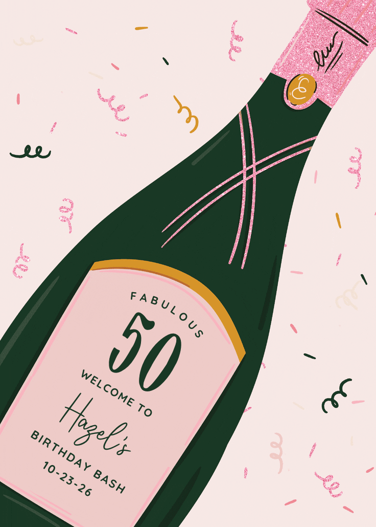 This calls for champagne - birthday poster