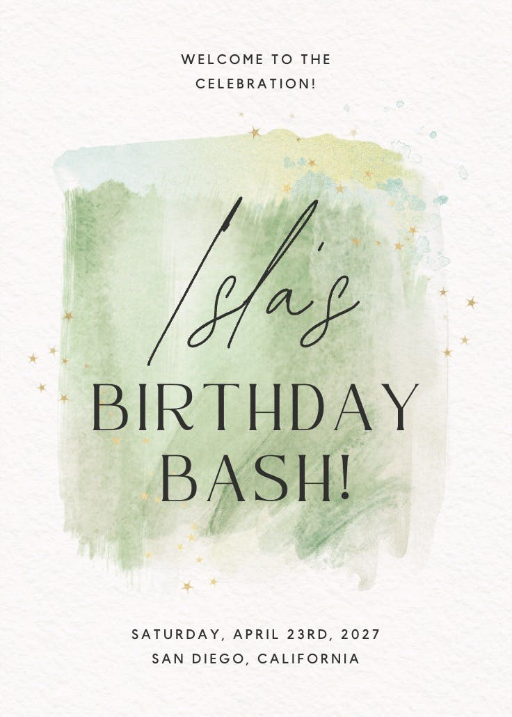 Watercolor sign - events poster