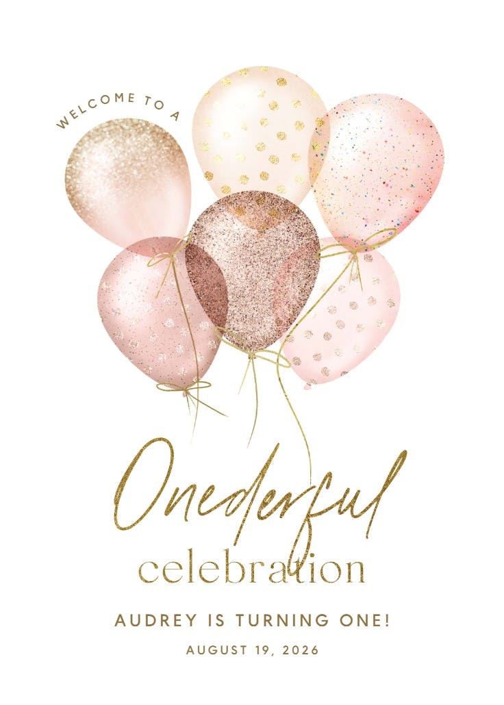 Whimsical glitter balloons - birthday poster