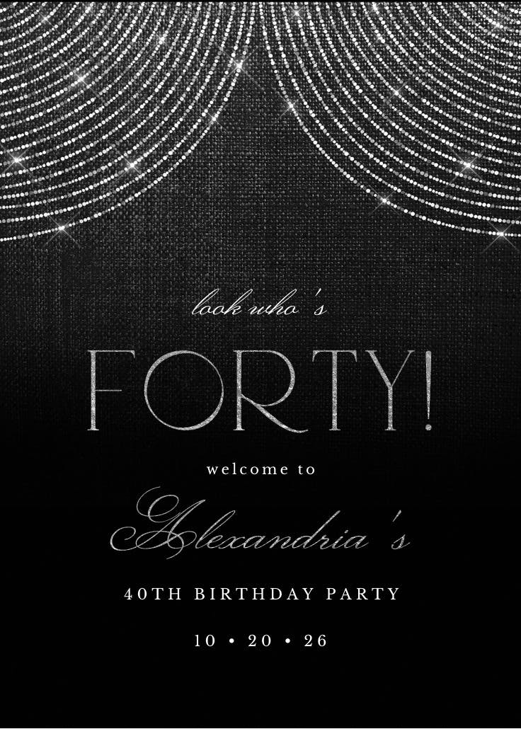 White string lights - birthday poster