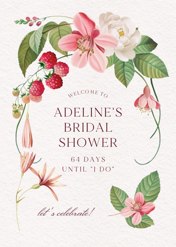 Blooming garden - bridal shower poster