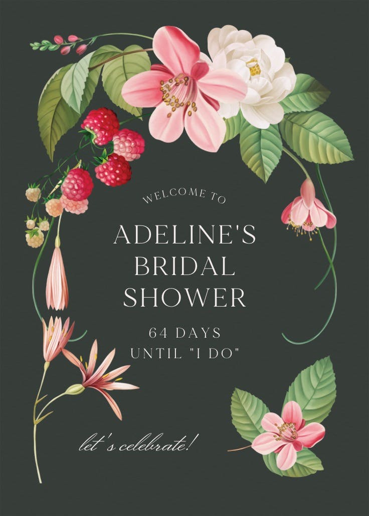 Blooming garden - bridal shower poster