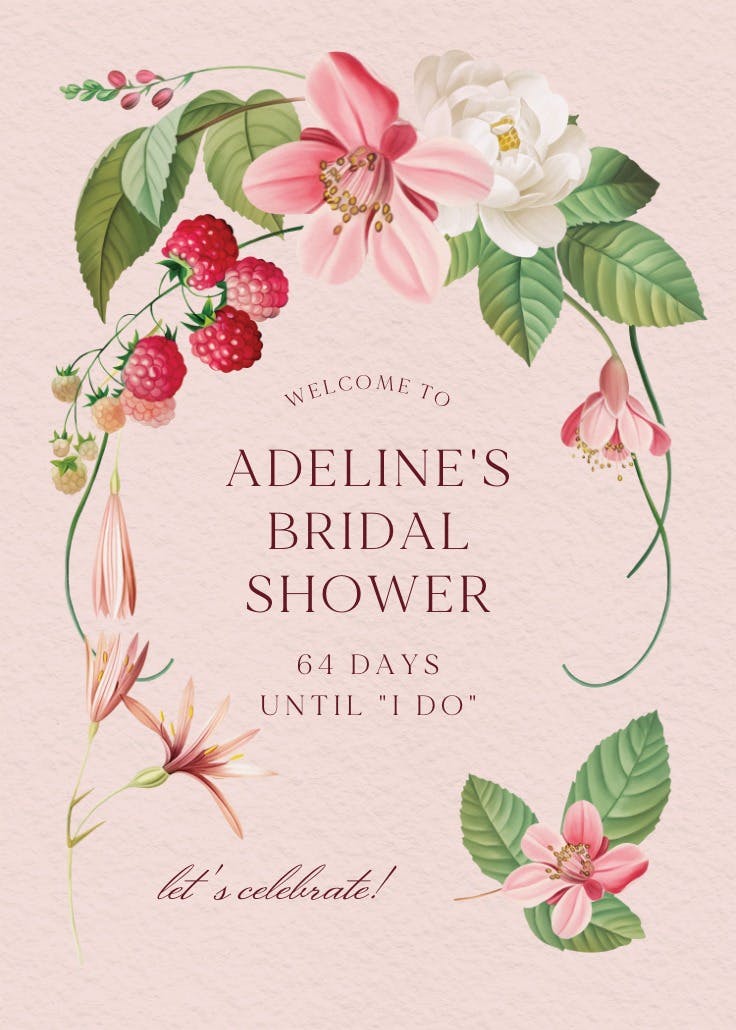 Blooming garden - bridal shower poster