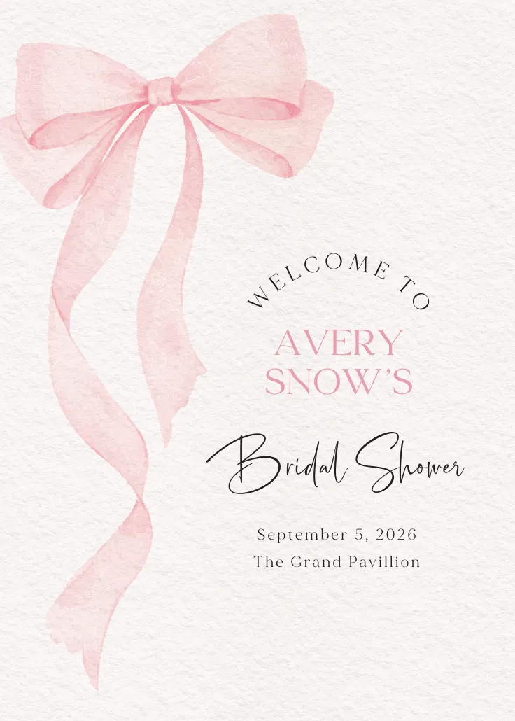 Boldest bow - bridal shower poster