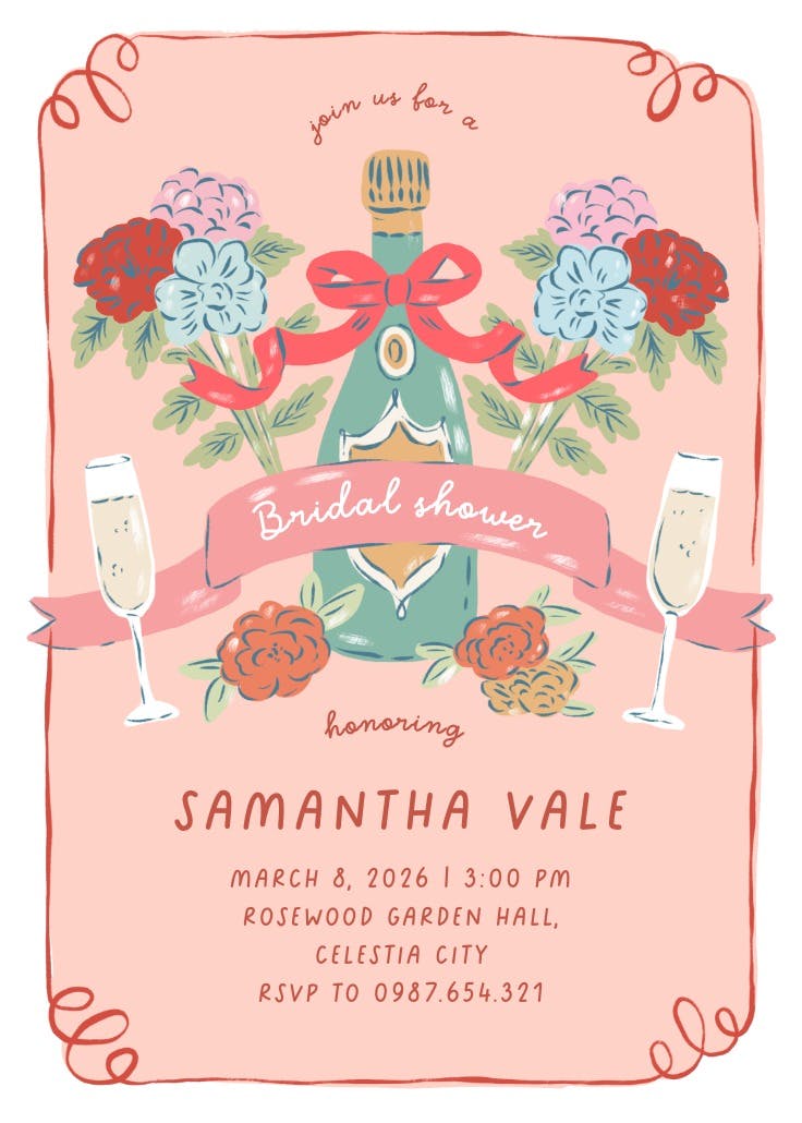 Bridal bliss & bubbly - bridal shower poster