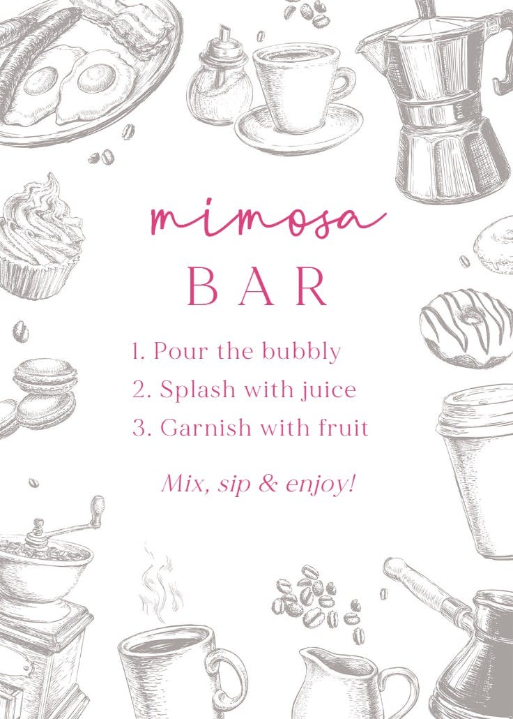 Coffee & cakes - bridal shower poster