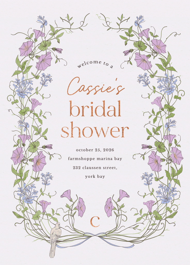 Dainty victorian - bridal shower poster