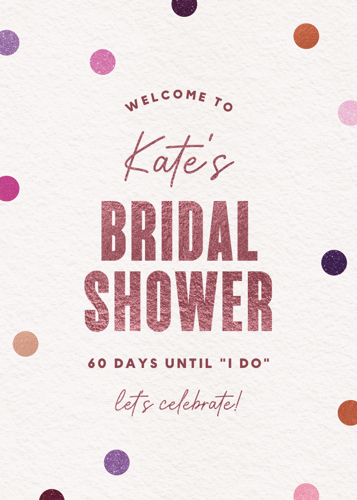 Glitter bridal joy - bridal shower poster
