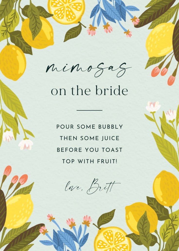 Lemon dreams - bridal shower poster