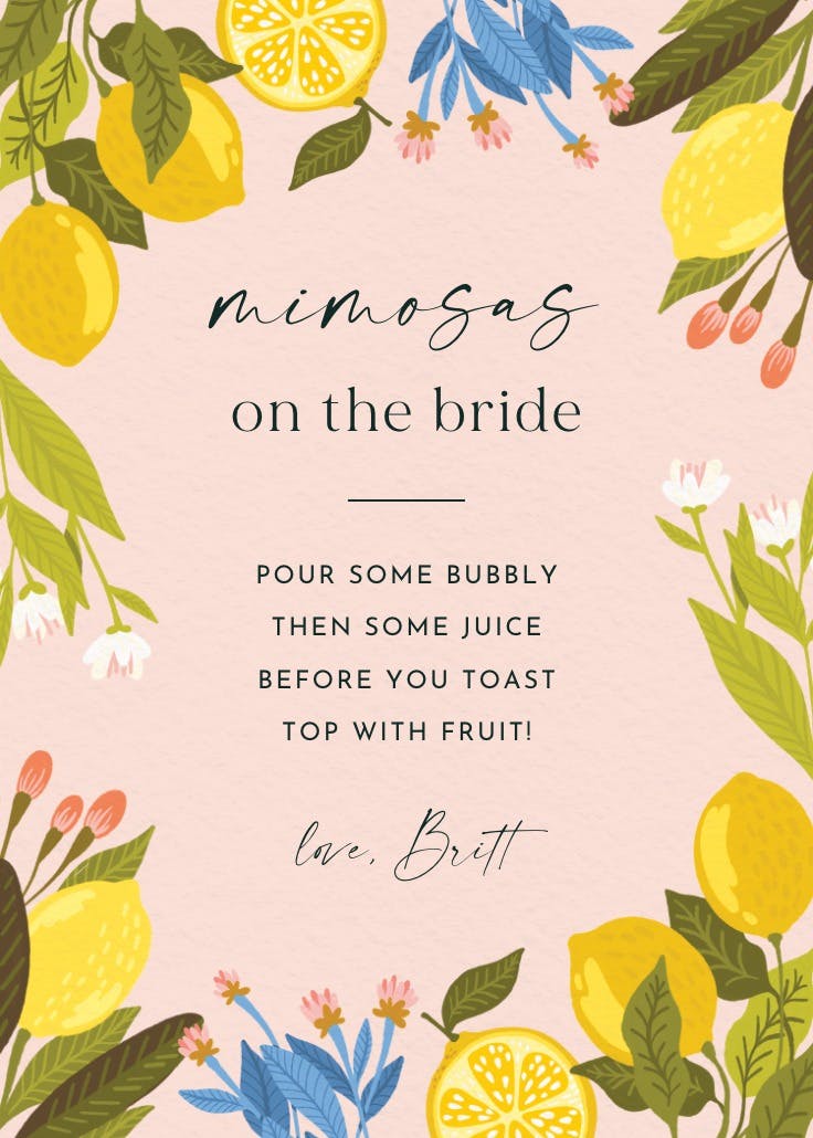 Lemon dreams - bridal shower poster