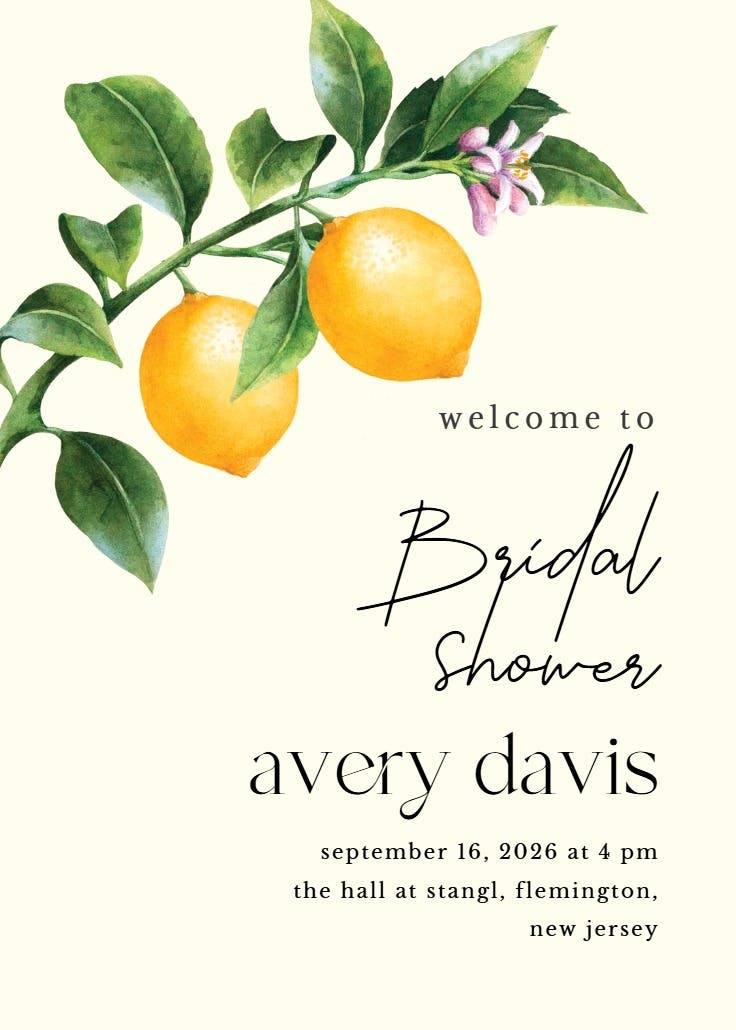 Main squeeze - bridal shower poster