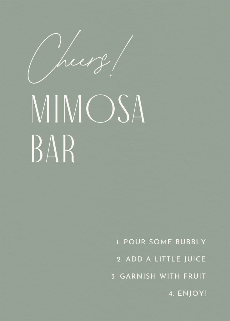 Mimosa minimalism - bridal shower poster