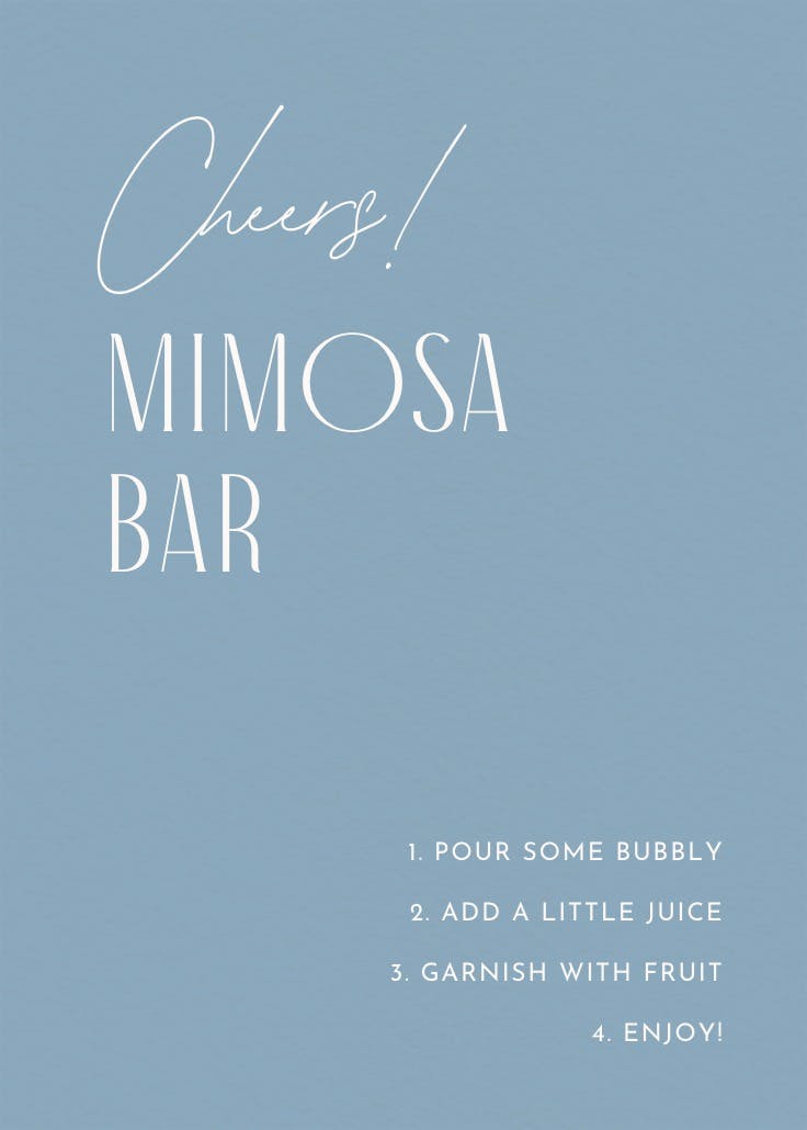 Mimosa minimalism - bridal shower poster