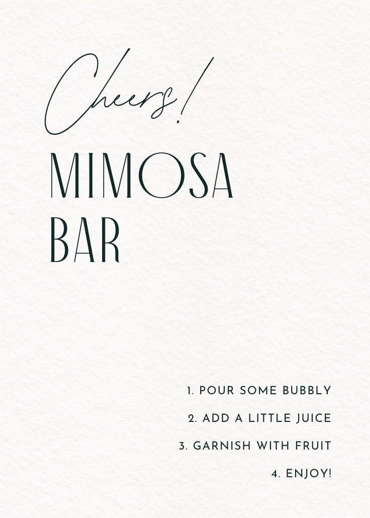 Mimosa minimalism - bridal shower poster