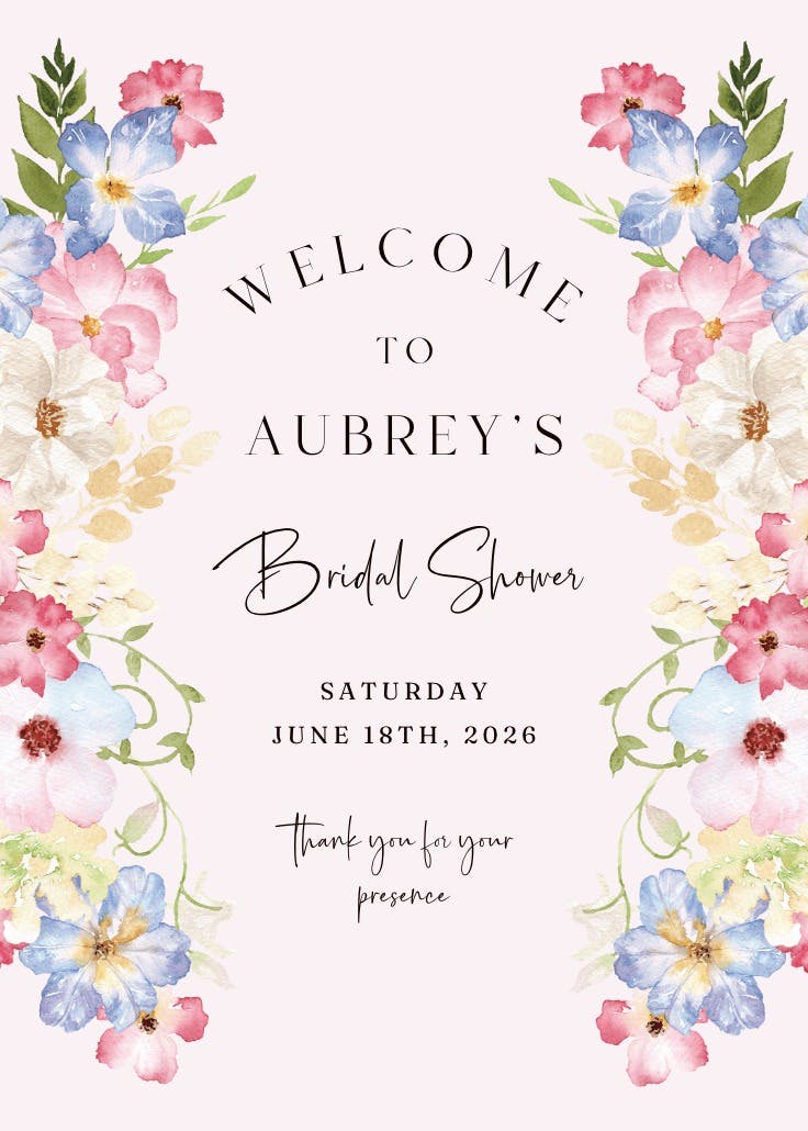 Spring fairy flower - bridal shower poster