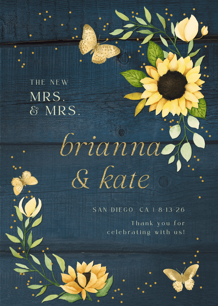 Sunflower corner - bridal shower poster