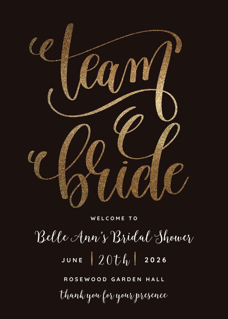 Team bride - events poster