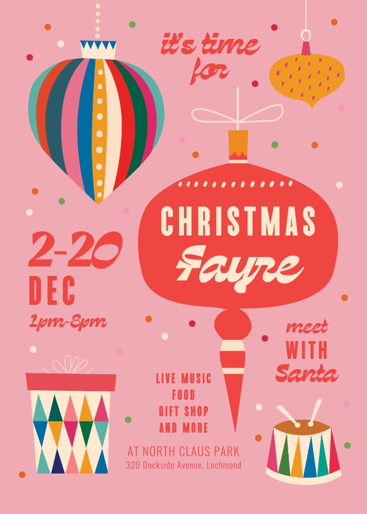 Festive fayre fun - christmas poster