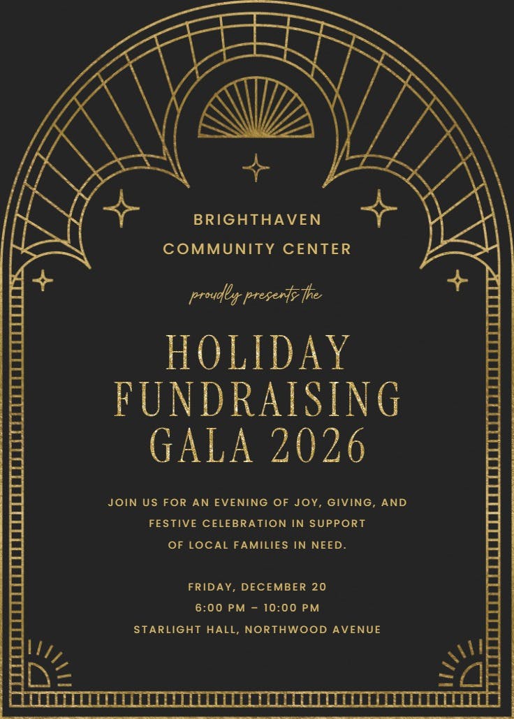 Holiday fundraising - events poster