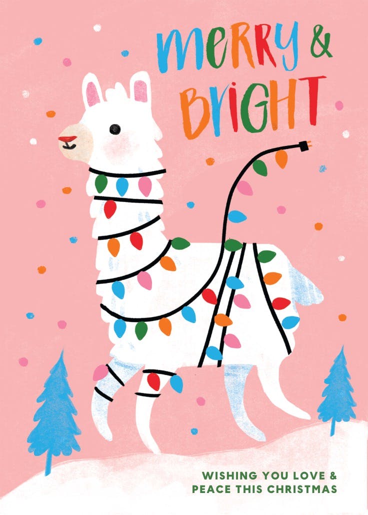 Merry and bright llama - events poster