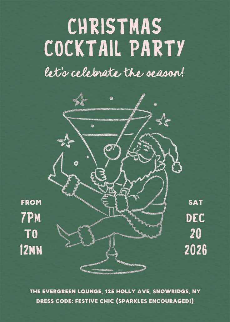 Merry martini - christmas poster