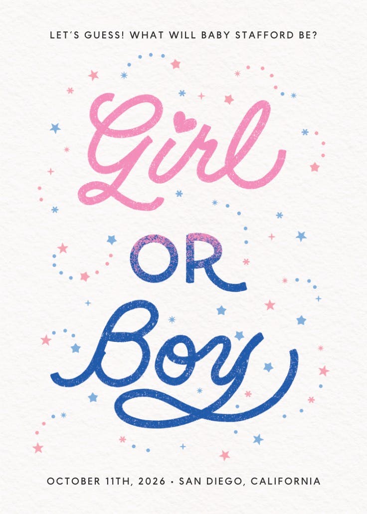 Boy or girl - events poster