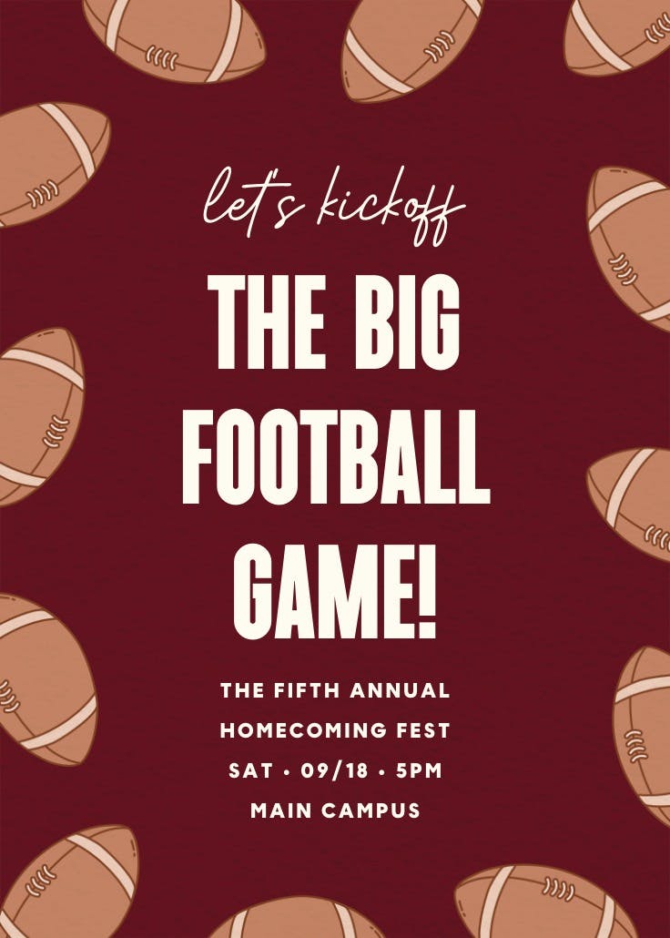Football game day - póster de evento