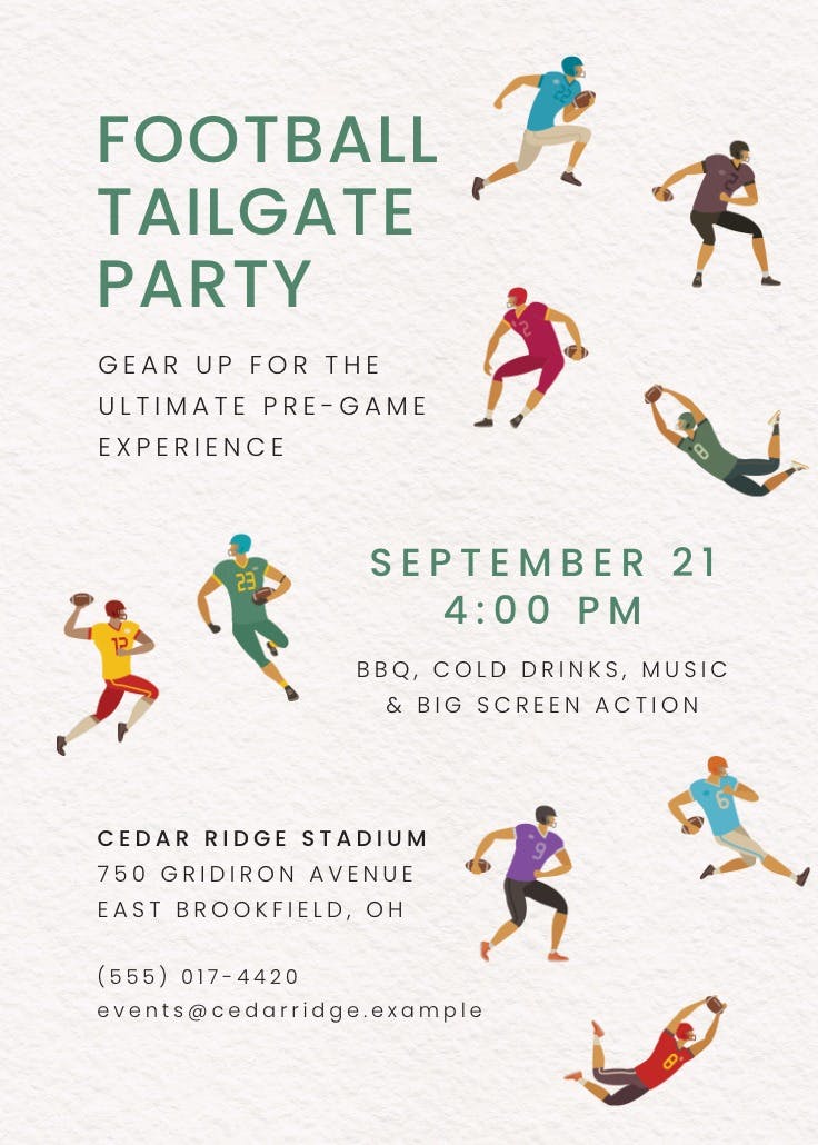 Get in the game - events poster