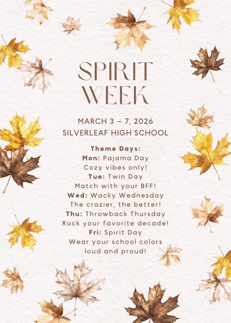 Maple and gold - events poster