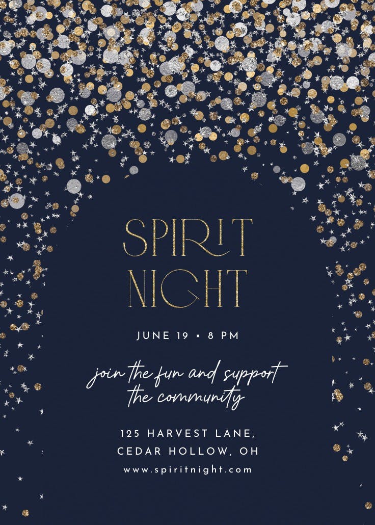 Metallic confetti - events poster