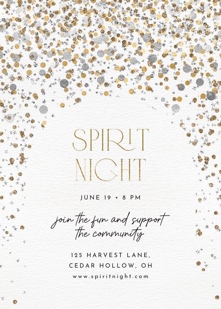 Metallic confetti - events poster